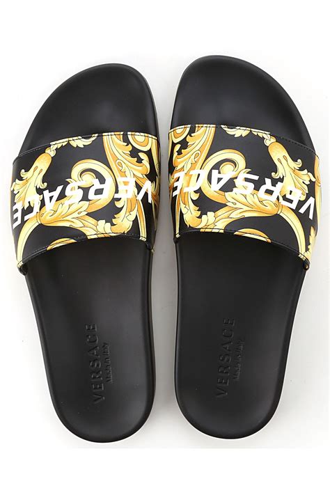 Versace Flip Flops For Men in Black for Men - Lyst