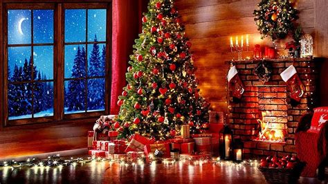 Relaxing Piano Music and Christmas Background: Crackling Fireplace ...