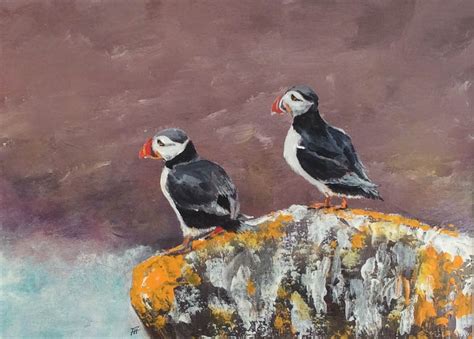 P041 Two Puffins – Thelma Batchelor Art