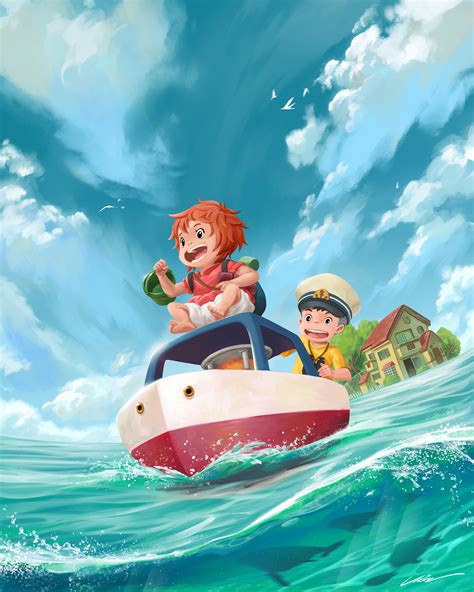 ArtStation - Ponyo & Sosuke - Ghibli Fanart Series 04