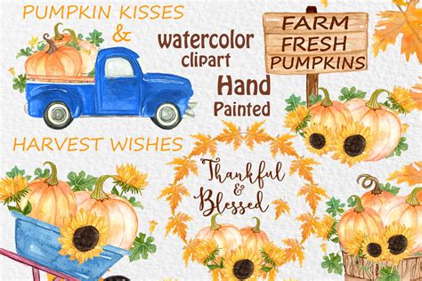 Pumpkin Truck Clipart Thanksgiving Clipart Graphic by vivastarkids · Creative Fabrica