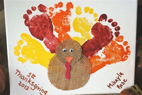 Thanksgiving craft: Baby Feet Turkey | The Drawing Room South Daycare Crafts, Baby Crafts ...