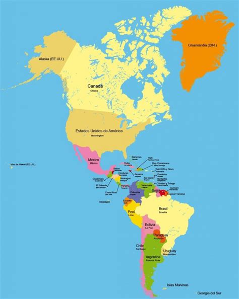 Xeografía e Historia: Mapa político de América