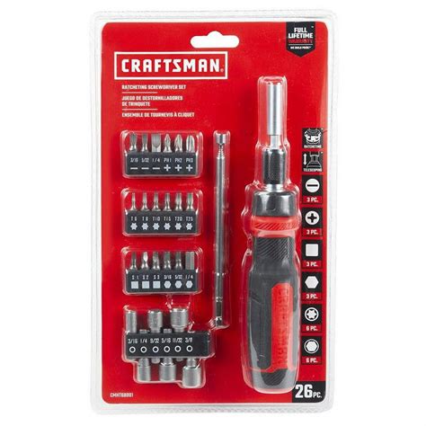 CRAFTSMAN Ratcheting Screwdriver Set, 26-Piece (CMHT68001) - Walmart.com - Walmart.com