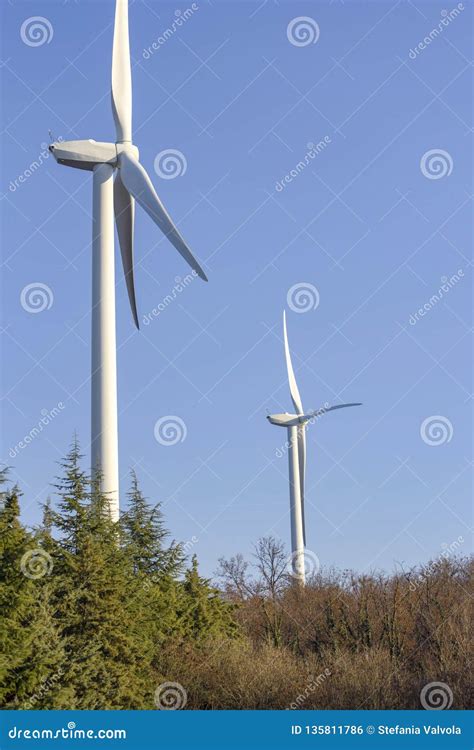 Green Energy. Wind Turbines for the Production of Renewable Energy Stock Photo - Image of italy ...