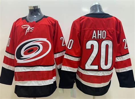 New Carolina Hurricanes Jerseys #20 Aho New Hockey Jersey Red Color C Size S-XXXL High Quality ...