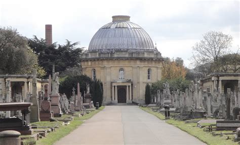 Entrance from the Old Brompton Road, London, through the North Lodge to Brompton Cemetery