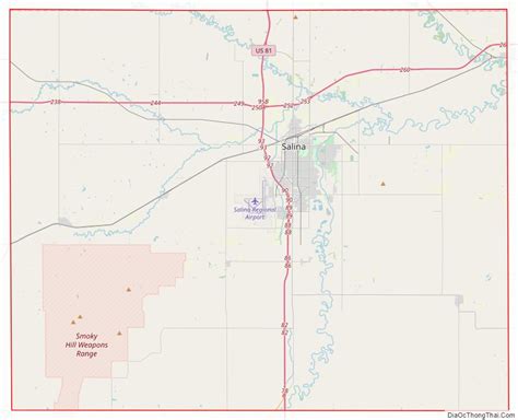 Map of Saline County, Kansas - Thong Thai Real