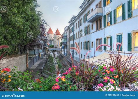 Yverdon Les Bains, Switzerland Stock Image - Image of chateau, town ...