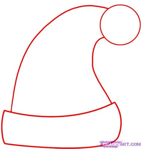 How to Draw a Santa Hat, Step by Step, Christmas Stuff, Seasonal, FREE Online Drawing Tutorial ...