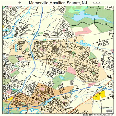 Mercerville-Hamilton Square New Jersey Street Map 3445495