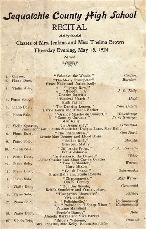 1924 Sequatchie County High School Recital – Sequatchie County, TN ...