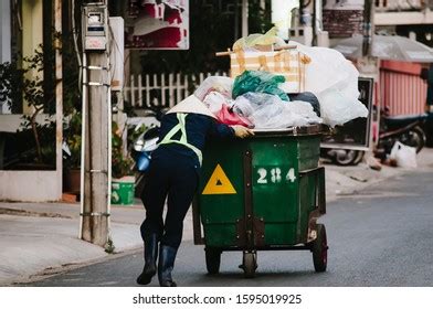 Sanitation Worker Reflective Uniform Wearing Asian Stock Photo ...