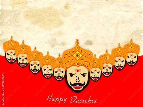 Celebration of Dussehra with proudy faces of Ravana. Stock Vector ...