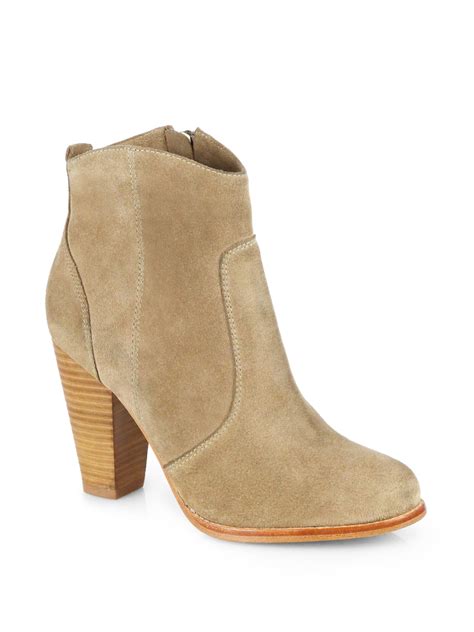 Joie Dalton Suede Ankle Boots in Brown (CEMENT) | Lyst