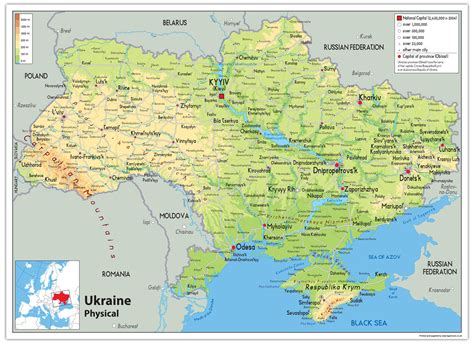 Ukraine Physical Map [GA] – Tiger Moon