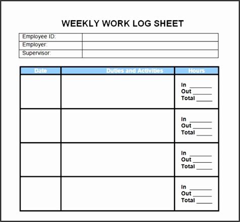 6+ Daily Work Log Template for Personal Use - SampleTemplatess ...