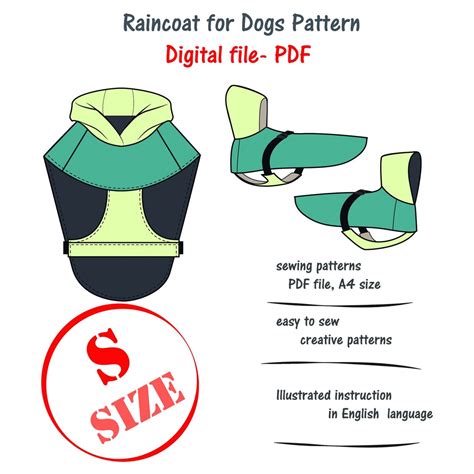 Small Dog Raincoat Sewing Pattern Digital Sewing | Etsy