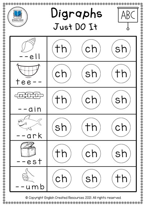 Free Printable Digraph Worksheets