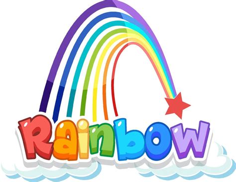 Rainbow word logo on the cloud 3430618 Vector Art at Vecteezy