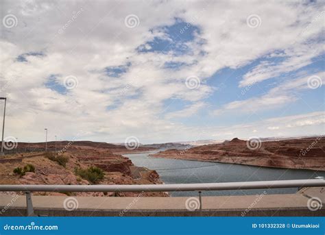 Glen Canyon Dam Background View Stock Photo - Image of landmark, plant ...