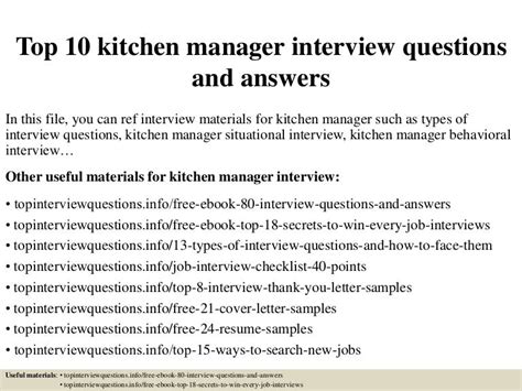 Top 10 kitchen manager interview questions and answers