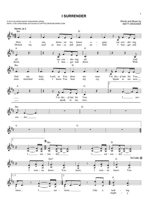 Hillsong LIVE - I Surrender sheet music