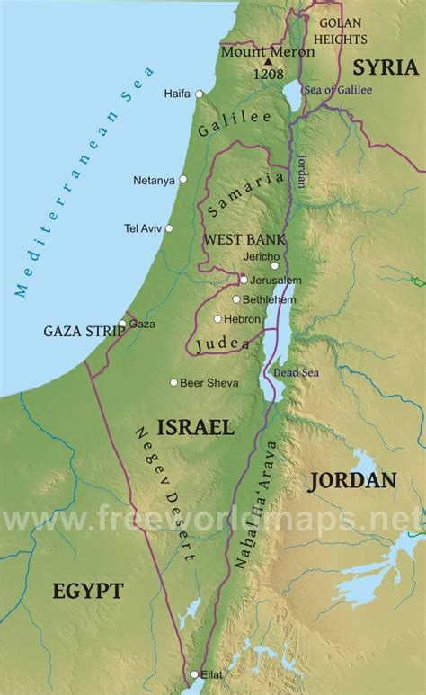 Physical Map Of Israel – Map Of California Coast Cities