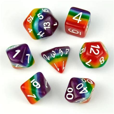 Mind Games - D7 Layered Rainbow Dice Set