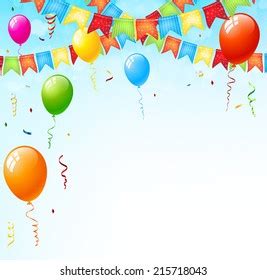 Party Balloons Background Vector Stock Vector (Royalty Free) 215718043