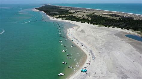 Shackleford Banks NC coast line aerial fly-by - YouTube