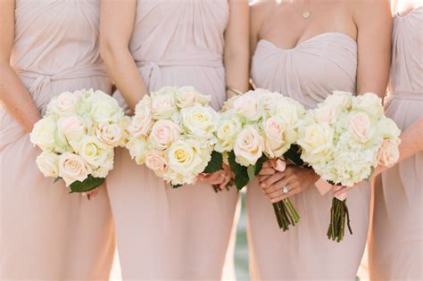 White Rose Bridesmaid Bouquets