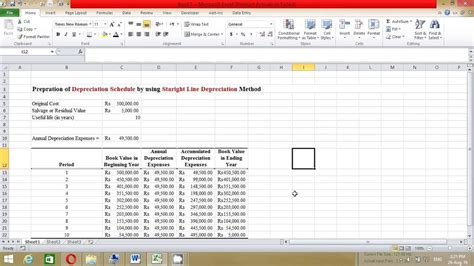 How to prepare Depreciation schedule by using Straight Line Depreciation Method @myesheet - YouTube