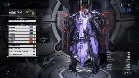 Thought I'd share my Vauban Prime Fashion-Frame, how'd I do? : r/WarframeRunway