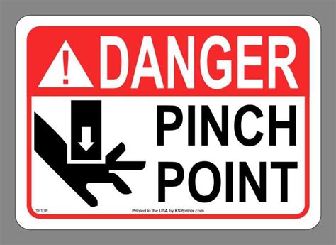 Danger Pinch Point Stickers Warns Workers to Watch Their Hands