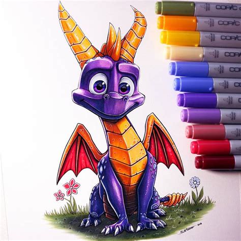 Spyro the Dragon Drawing by LethalChris