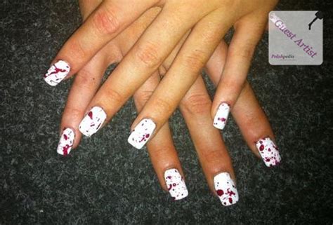 Halloween Blood Splatter Nails | Polishpedia: Nail Art | Nail Guide ...