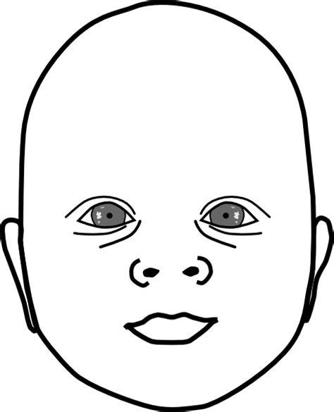 Baby Face Outline Coloring Pages - Printable Baby Face Templates