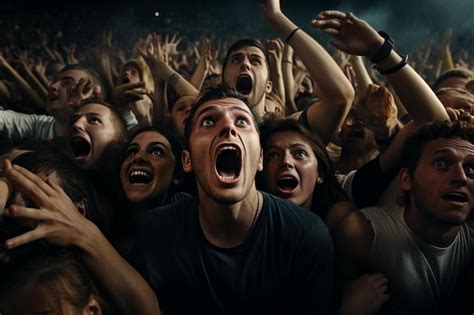 Premium AI Image | a group of people with their mouth open, screaming ...