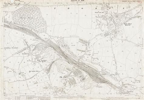 Old map of Thorpe in the Hill, East Ardsley north and The Fall, Yorkshire, in 1908