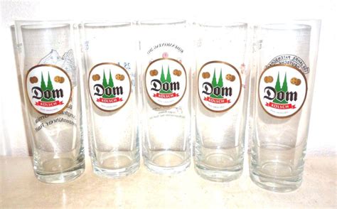 5 Dom Kolsch Cologne Varieties German Beer Glasses - Germany