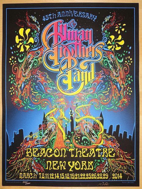 2014 Allman Brothers Band - NYC Concert Poster by Mike Dubois | Concert posters, Concert poster ...