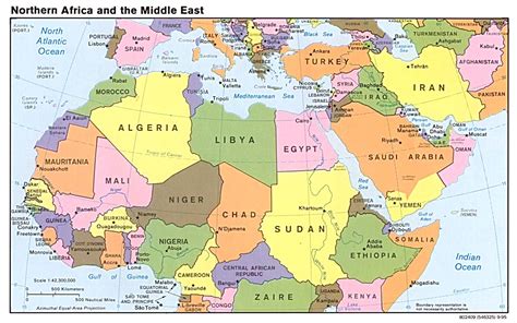 Middle East and North Africa map - Full size | Gifex