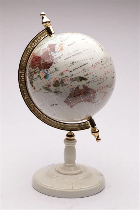 Gemstone World Globe on Gilt Stand - Globes - Terrestial & Celestial - Industry Science & Technology