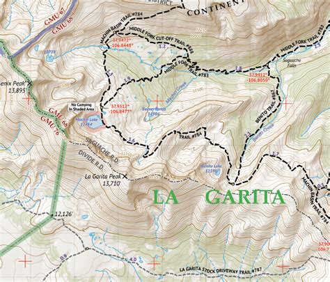 La Garita Wilderness Hiking Map - Outdoor Trail Maps