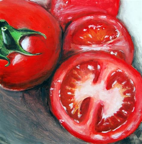 Image result for acrylic tomato | Cuadros de frutas, Pintura de fruta, Bodegon de frutas