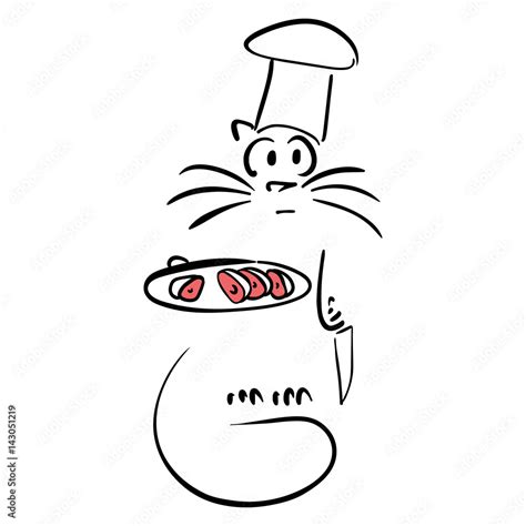 Cat chef. Vector illustration. Stock Vector | Adobe Stock