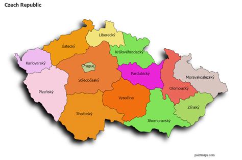 Create Custom Czech Republic Map Chart with Online, Free Map Maker.