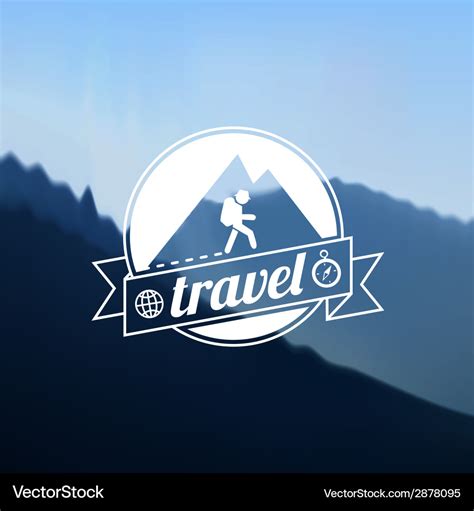 Tourism travel logo design Royalty Free Vector Image