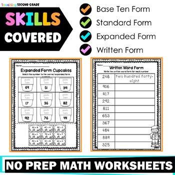 Expanded Form by Teaching Second Grade | Teachers Pay Teachers